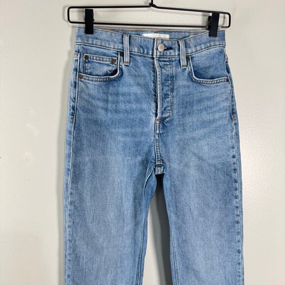 Denim Forum Women's Stretch The Arlo Button Fly High Rise Straight Jeans Size 25 - Picture 2 of 10